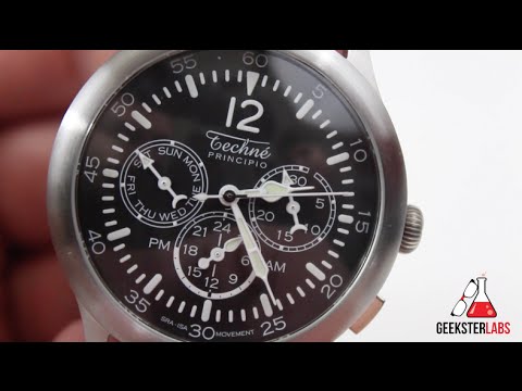 Techné Merlin Swiss Dual-Time Aviator Watch (296.061)