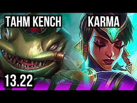 TAHM KENCH & Vayne vs KARMA & Jinx (SUP) | 1/0/10, 2.0M mastery, 1300+ games | KR Master | 13.22