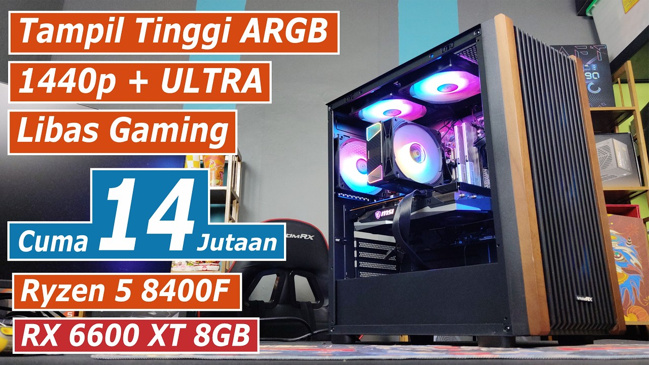 Rakit PC Gaming 2K di 14 Jutaan Sudah DDR5 with Ryzen 5 8400F + RX 6600 XT