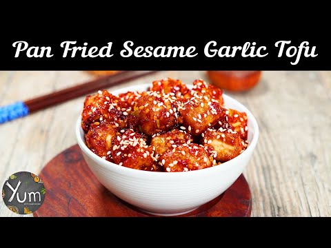 Pan Fried Sesame Garlic Tofu