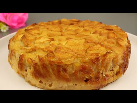 4 apples and 10 minutes for this healthy apple cake! No sugar!