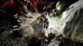 Speleologo intappolato in una grotta in Sardegna, catena umana per liberare la strada dai detriti...