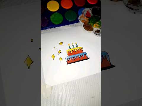 Cake art🎂🎂🤗🎨 #easytutorial #painting #artshorts