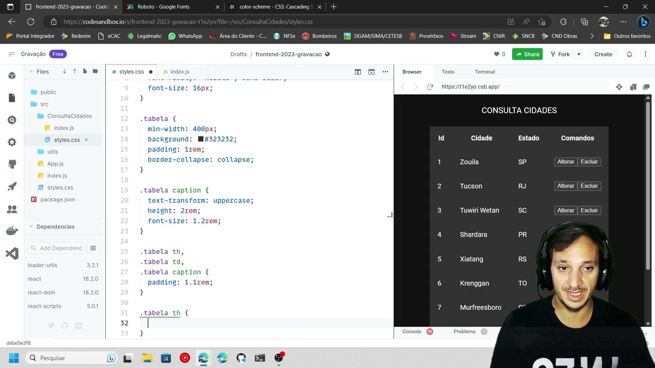 Frontend - 11 - Formatando uma Tabela Responsiva