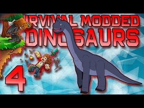 Minecraft: Modded Dinosaur Survival Let's Play w/Mitch! Ep. 4 - LONG NECK DINO!