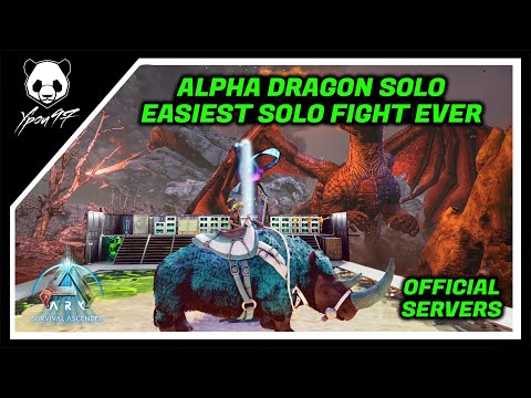 Solo Alpha Dragon - Easy Element Farm Fight | ARK: Survival Ascended