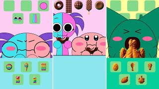 🎭 Kirby Turns into Incredibox Sprunki! | 🎧🍔 Emoji Food Feast! ASMR Mukbang Challenge 😍🍣