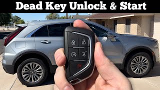 How To Unlock, Open & Start 2024 CADILLAC XT4 With Dead Remote Key Fob Battery