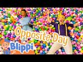 Blippi And Meekah S Opposite Day Challenge At The Indoor Playground Videos For Toddlers