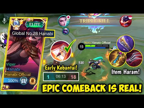 PERJUANGAN GLOBAL HANABI! EARLY TIM KEBANTAI! LATE GAME KITA KASIH PAHAM! BEST BUILD TERSAKIT - MLBB