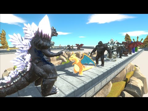 SPACEGODZILLA vs GHIDORAH DEATH RUN - Animal Revolt Battle Simulator