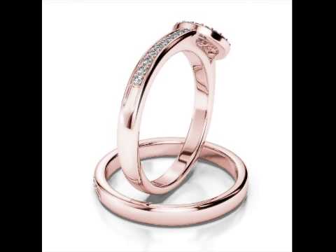 Rose Gold Ruby & Diamond Bridal Set Ring   RGold Ruby Ring 1239