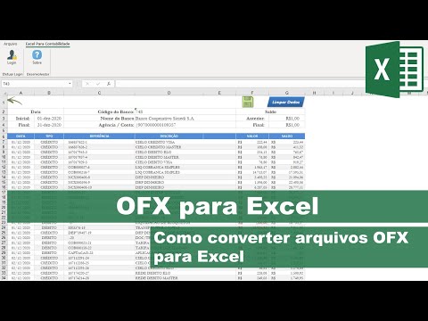 Vídeo: OFX para Excel: como converter extrato em planilha