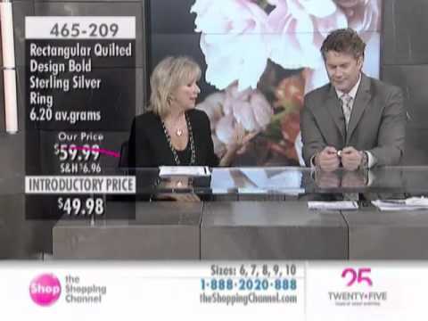 Sterling Silver Rectangular Quilted Design Bold Ring at The Shopping Channel 465209