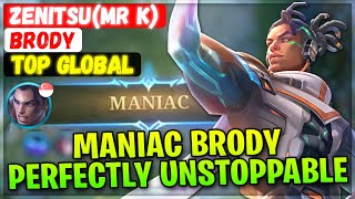 MANIAC Brody Perfectly Unstoppable [ Top Global Brody ] zenitsu(MR K) - Mobile Legends Emblem Build