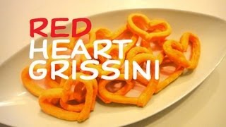 preview picture of video 'Red Heart Grissini ハートグリッシーニ Valentine's Day Recipe バレンタインレシピ'