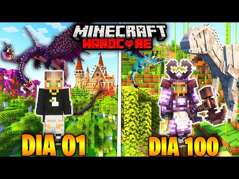SOBREVIVE 100 DIAS EM UMA DIMENSÃO DE DRAGÕES E DINOSSAUROS NO MINECRAFT HARDCORE - O FILME