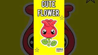Easy Cute Rose Drawing 🌹 | Doodle Fun Art Shorts | Flower Drawing for Kids