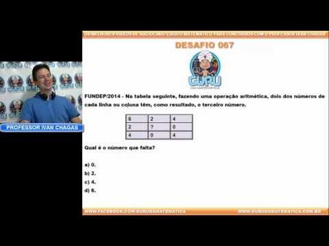 DESAFIO 067 - QUAL É O NÚMERO QUE FALTA?  (www.gurudamatematica.com.br)