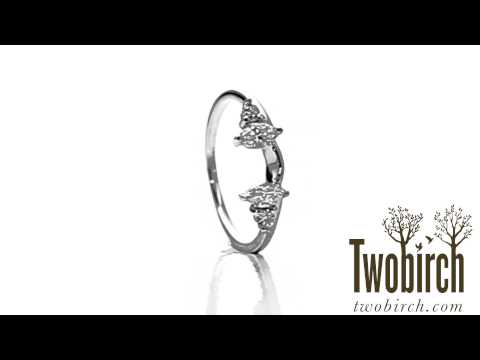 0.25ct. Round and Marquise Wedding Ring Wrap - TwoBirch TB-WRAP-0005-WG-E