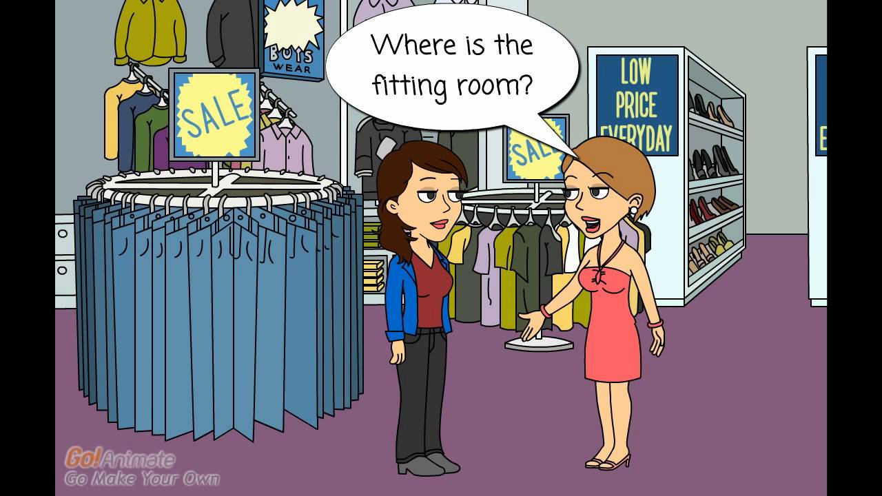 At the clothes store dialogue
