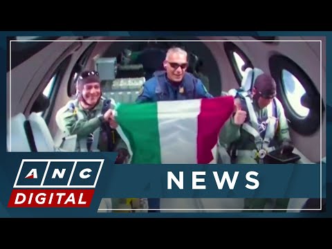 Italian crew returns to earth after Virgin Galactic's first commercial flight ANC