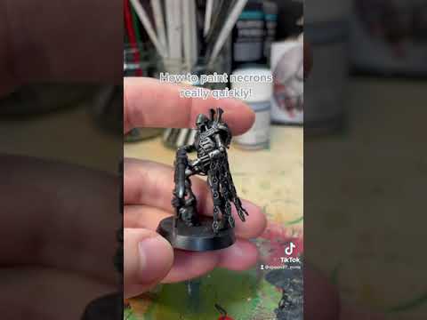 Drybrushing leadbelcher over black gets your necrons 90% done in seconds 🤪 #warhammer40k #necrons