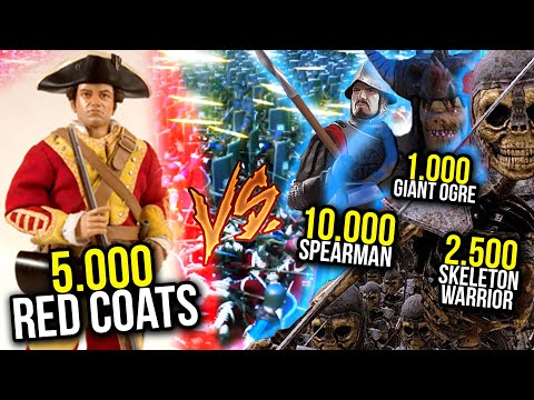 5.000 RED COATS vs 10.000 SPEARMAN 2500 SKELETON WARRIOR 1000 GIANT OGRE (UEBS)
