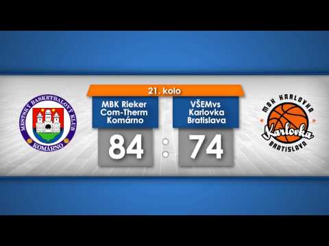 Highlights - 21. kolo Eurovia SBL 2016/2017: MBK Rieker Com-Therm Komárno - VŠEMvs Karlovka