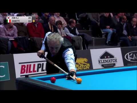 Marco Zanetti vs Heang Jik Kim - 3 cushion World Championship 2016 - Last 8 (Highlights)