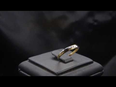 TELEIOS LUXE 18K GOLD 0.03 CT DIAMONDS TWO TONE BAND RING YG - TL0000165