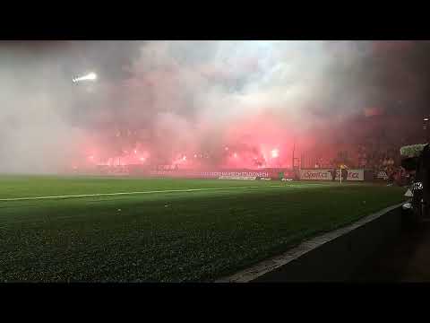Sparta - Baník, I. kolo nadstavby I. ligy 2021/22 - pyro fans ACS