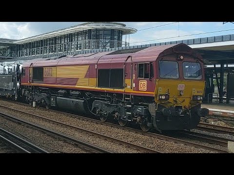 Class 66 Through Ashford International on the car train
