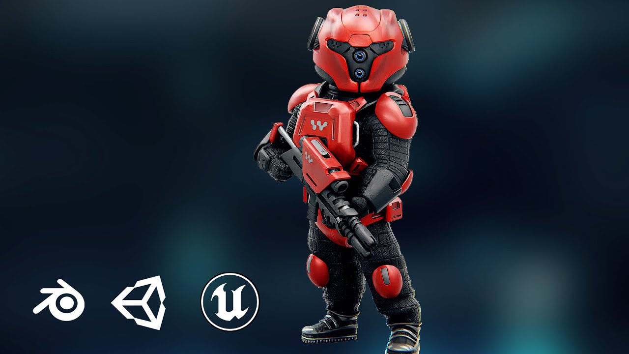 Cyber Soldier Mecha Auto-Rig Pro Rigged For Mixamo Unreal Engine Unity 3D Model