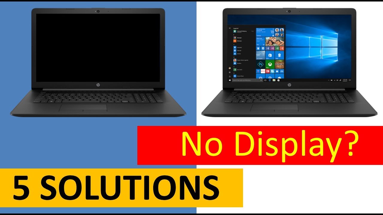 laptop on but no display hp