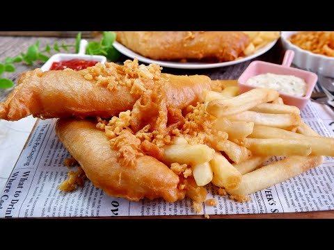 Secret to Making the Crispiest Fish & Chips 炸鱼薯条 Crispy Fried Fish Fritter Onion Ring Batter Recipe