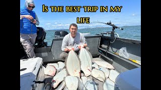 Halibut Fishing First time ever FIVE Limits so quick Catching Monster