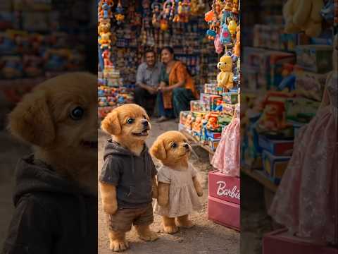 “The little puppy carved a wooden doll with his own hands for his sister.” #shorts #puppy