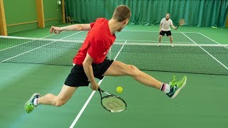 Tennis trick shot