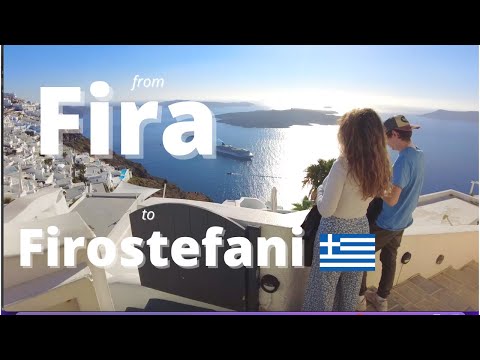 Fira a Firostefani Passeio a pé pela ilha de Santorini!