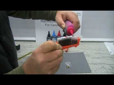 Video thumbnail: Instructions For Filling & Re-Filling Refillable Cartridge For A Canon Printer