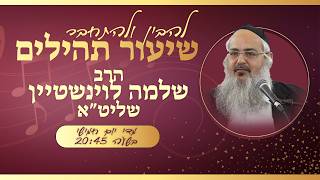 תהילים פרק קלח - לדויד, אודך בכל ליבי, שיעור שלישי | הרב שלמה לוינשטיין - חוברת השיעור בתיאור👇