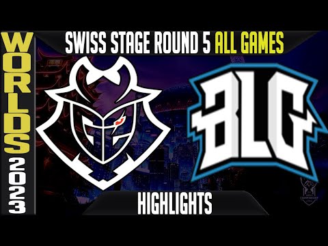 G2 vs BLG Highlights ALL GAMES | S13 Worlds 2023 Swiss Stage Day 9 Round 5 | G2 Esports vs Bilibili
