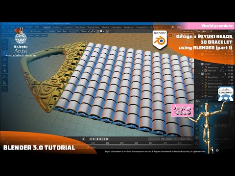 3D Miyuki Bracelet beads jewelry design with ROHRBACH and BLENDER (part 1)