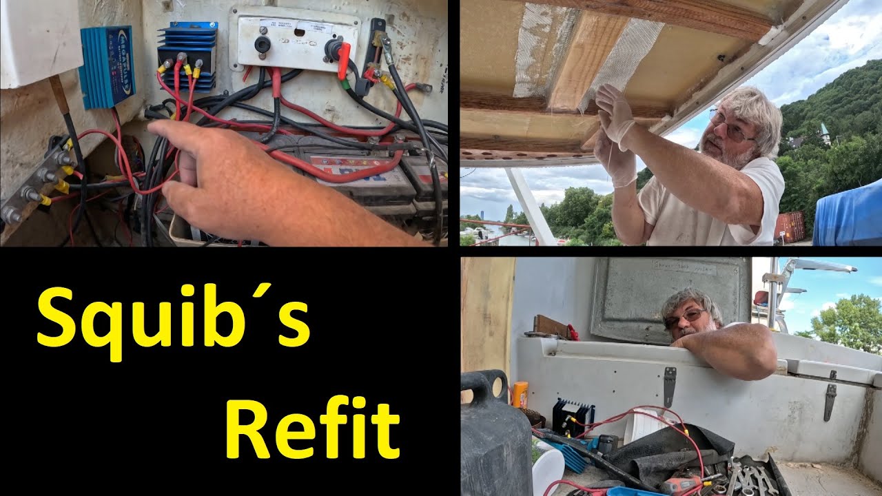 Squib´s Refit - Painting - Sail track - Removing battery bank - Neighboring wreck /88