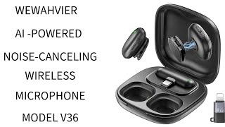 WEWAHVIER AI POWERED NOISE CANCELING WIRELESS MICROPHONE