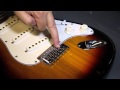 Restring an electric guitar. Replace a broken ...