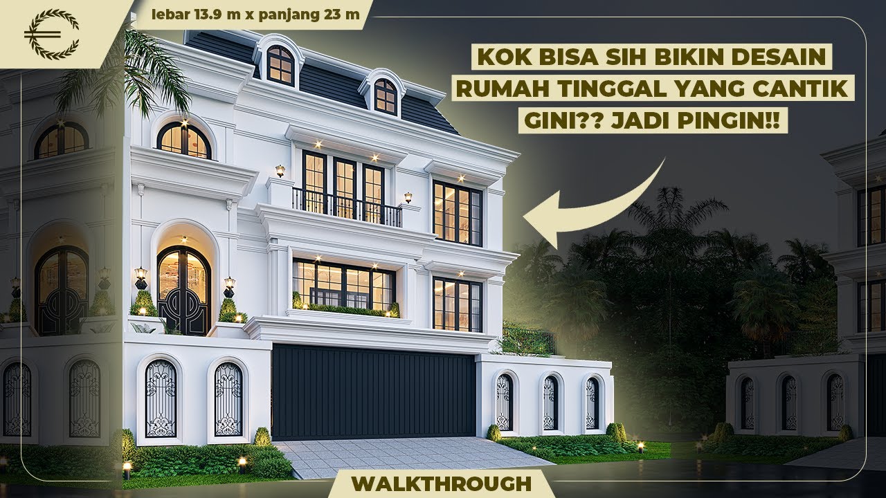 Video 3D Desain Rumah Klasik Modern 3.5 Lantai Ibu TN IV 1292