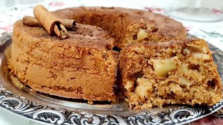 BOLO DE MAÇA COM AVEIA MUITO FOFINHO -RECEITA FÁCIL SEM LIQUIDIFICADOR OU BATEDEIRA