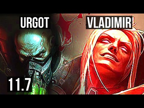 URGOT vs VLADIMIR (TOP) | 13/1/11, 1700+ games, 1.8M mastery, Godlike | NA Diamond | v11.7